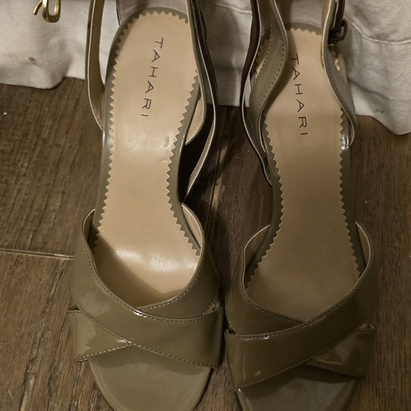 Tahari Shoes - Tahari Gianna Taupe Wedge Sandals - Size 6M